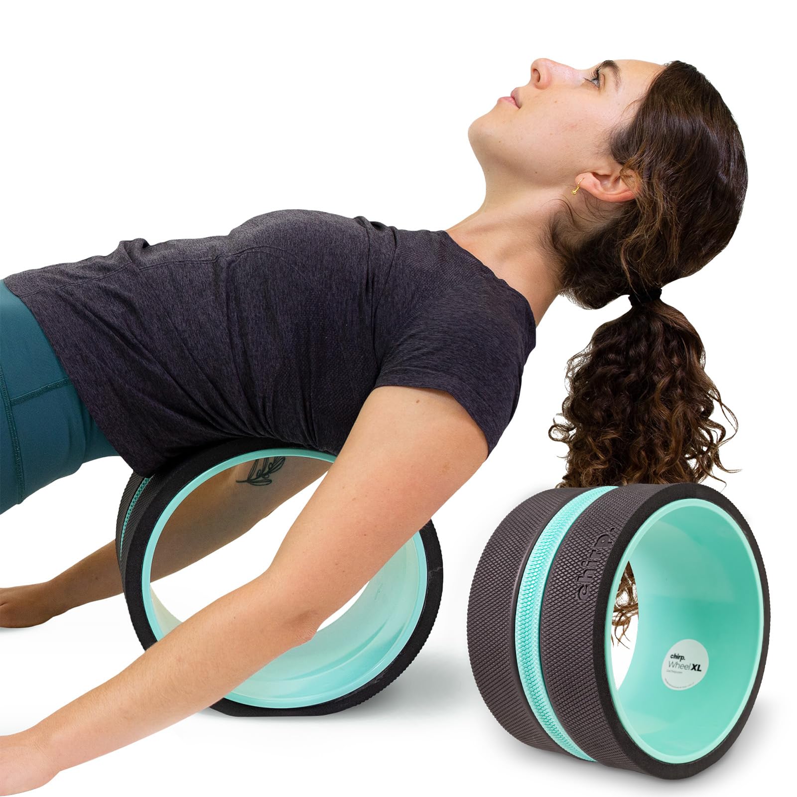 Колесо для йоги Chirp Wheel Foam Roller от боли в спине Глубокие ткани Мышцы Фасции Улучшение гибкости Год Улучшение гибкости XL - Облегчение, Массаж, Ролик,